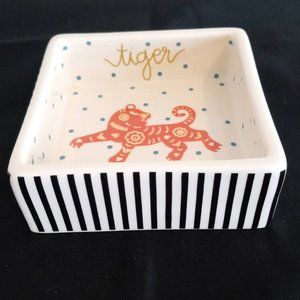 Chinese Zodiac Tiger Trinket Square Bowl Small